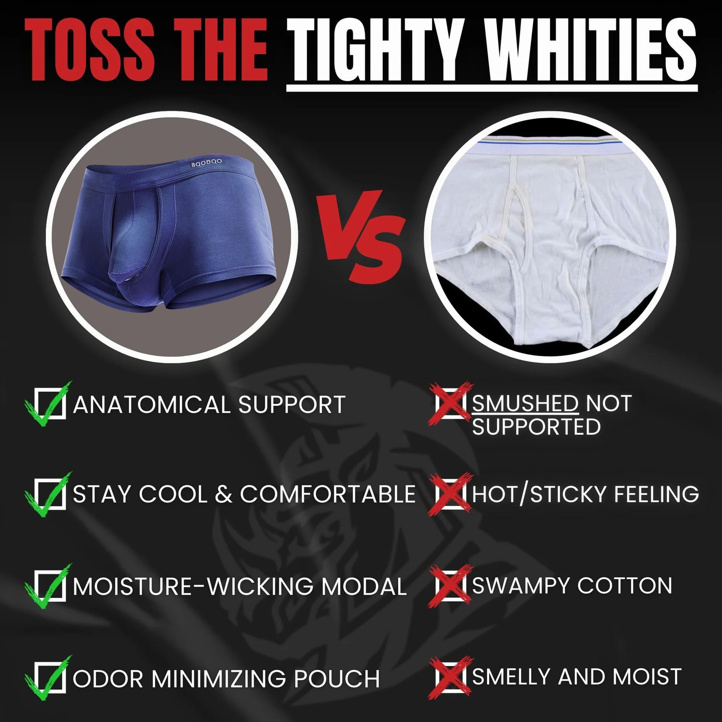 BQODQO®︎ |✪MAXXER Class A Antibacterial Modal Dual Pouch Boxer Briefs with V Fly