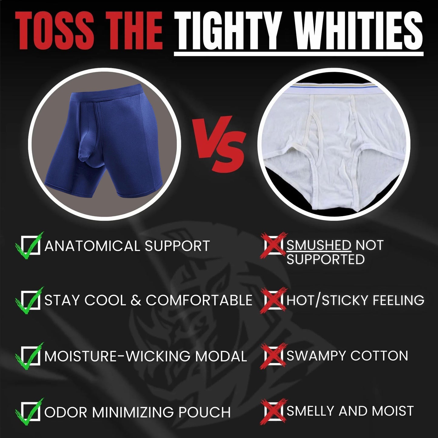 ✪MAXXER Class A Antibacterial Modal Dual-Pouch Boxer Briefs Extended Athletic Fit with V-Fly