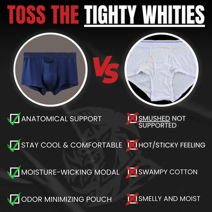 ✪MAXXER 7A Antibacterial Cotton Standard Modal Boxer Briefs with U Fly