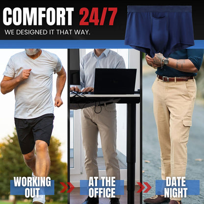 ✪MAXXER 7A Antibacterial Cotton Standard Modal Boxer Briefs with U Fly