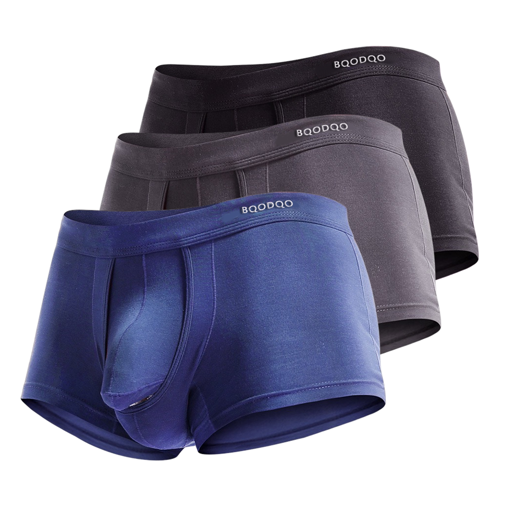BQODQO®︎ |✪MAXXER Class A Antibacterial Modal Dual Pouch Boxer Briefs with V Fly