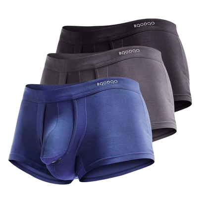 BQODQO®︎ |✪MAXXER Class A Antibacterial Modal Dual Pouch Boxer Briefs with V Fly