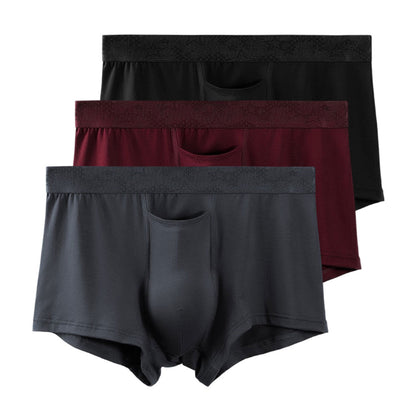 ✪MAXXER 7A Antibacterial Cotton Standard Modal Boxer Briefs with U Fly