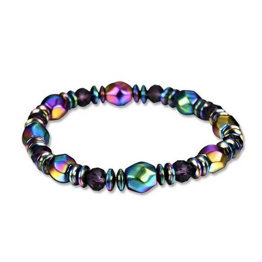 【ECONASIM|CZTICLE®】 – Rainbow Magnetic Hematite Wellness Bracelet