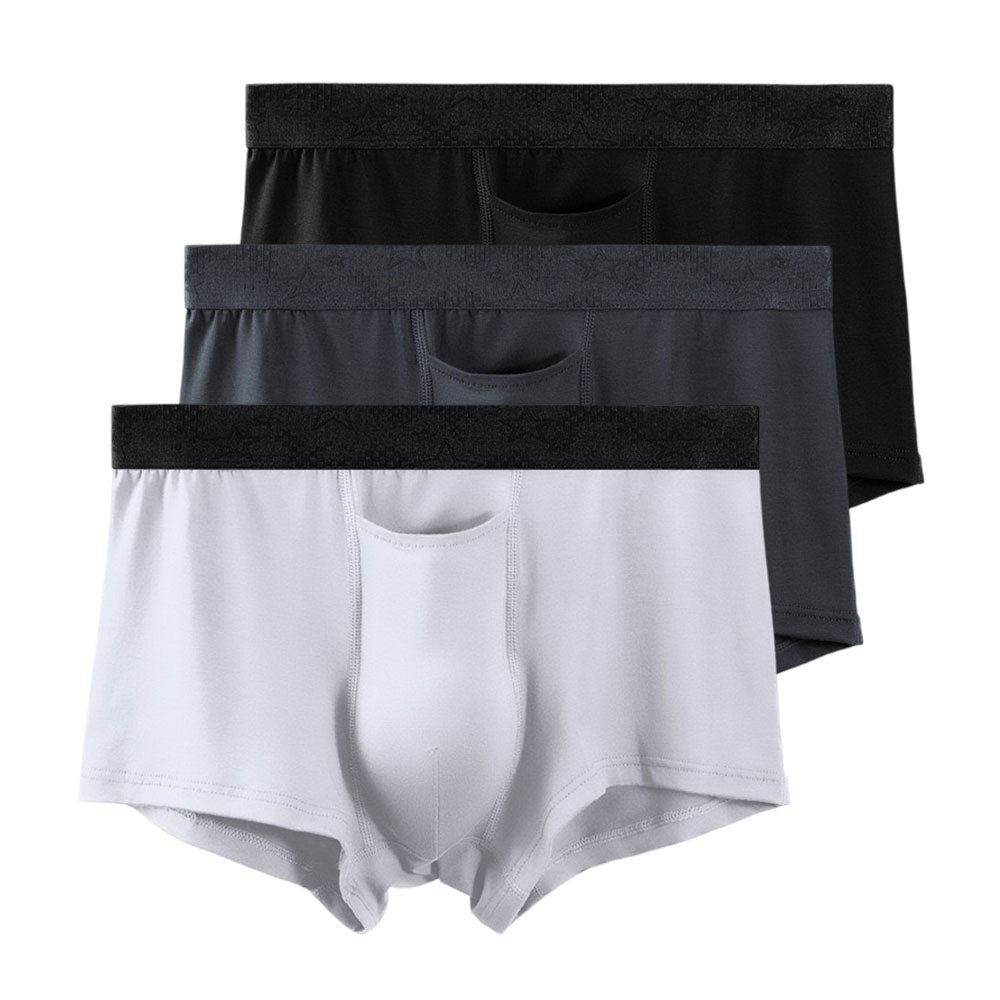 ✪MAXXER 7A Antibacterial Cotton Standard Modal Boxer Briefs with U Fly